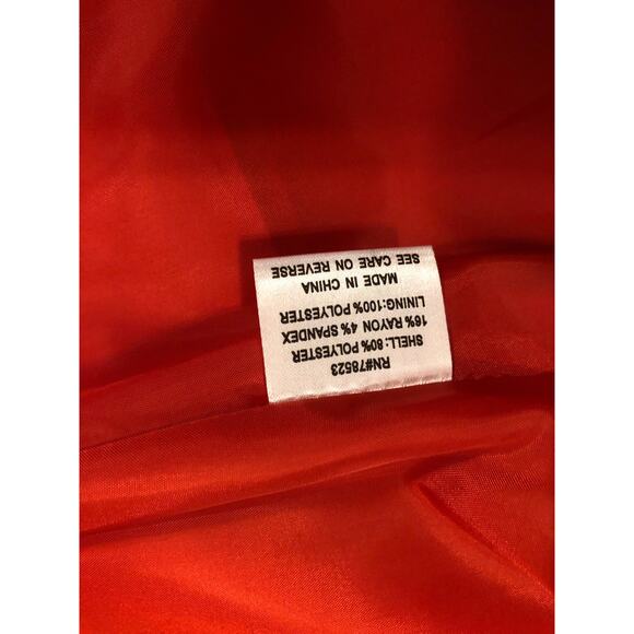 Luii Coat Women Small Red One Button Long Blazer Style Jacket Bold Statement - Picture 7 of 11